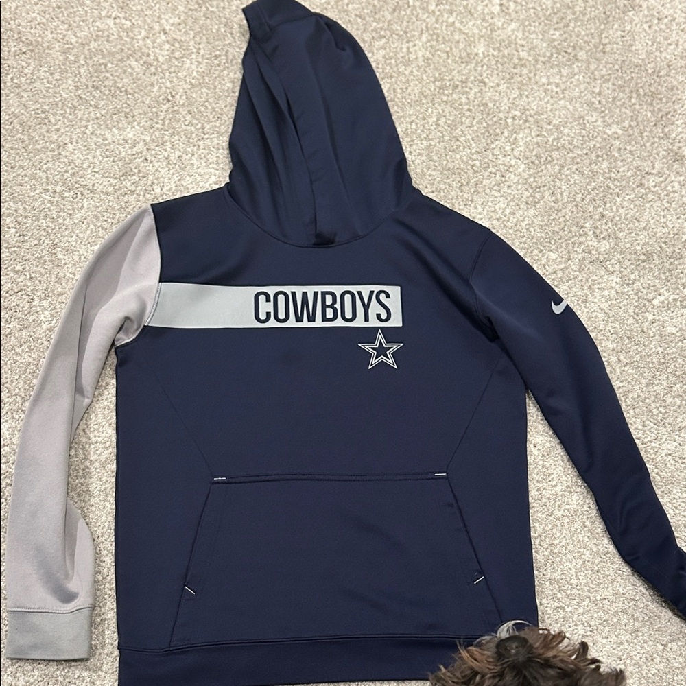 Cowboys Navy and Gray Hoodie